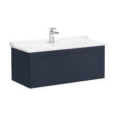 Vitra Root Classic 68832 Lavabo Dolabı, Tek Çekmeceli, 100 Cm, Mat Lacivert, Klasik Lavabolu